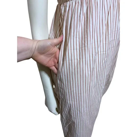 QUINCE Terracotta Striped Maxi Dress XS Nautical Resort 100% Organic Cotton - Picture 6 of 11